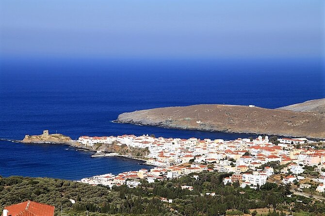 10-Day Inn-to-Inn Self-Guided Trekking Holiday Andros Trail - Cyclades - Day 1: Port to hotel, then Greeks mezes and trail briefing