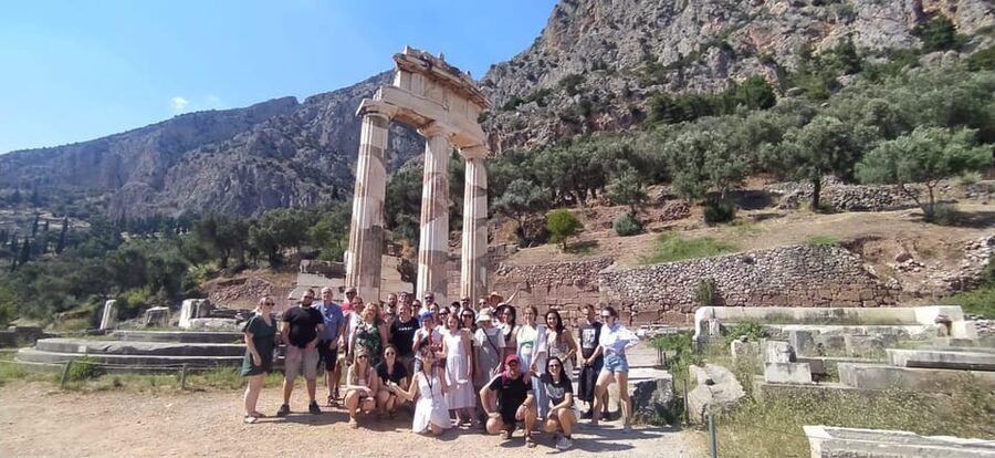 From Athens: Delphi Day Trip & Arachova Village Stop - Delphi archaeological site: Temple of Apollo, Omphalos, and the big outdoor scenes