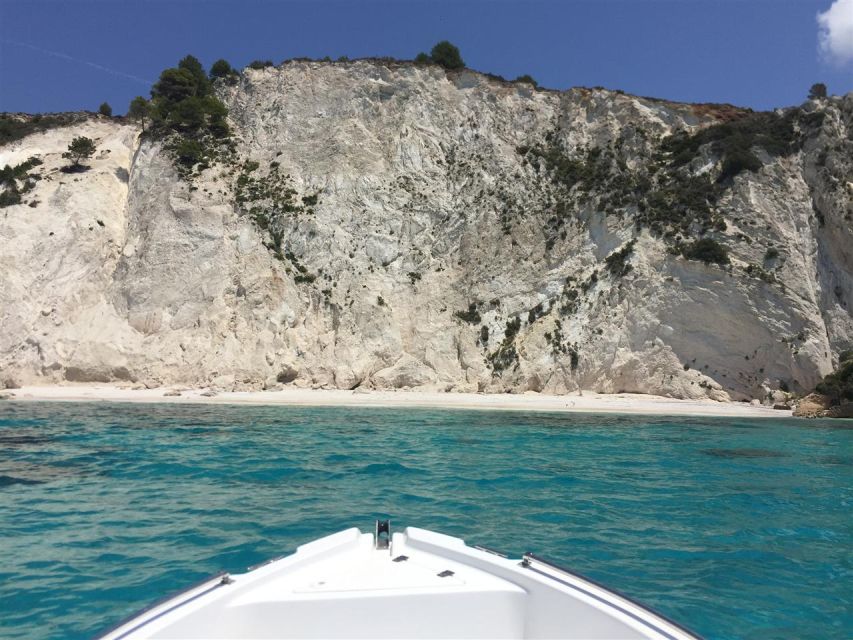 Kefalonia: Small-Boat Rental and Self-Guided Cruise - White Rocks Beach: the boat-only swim stop