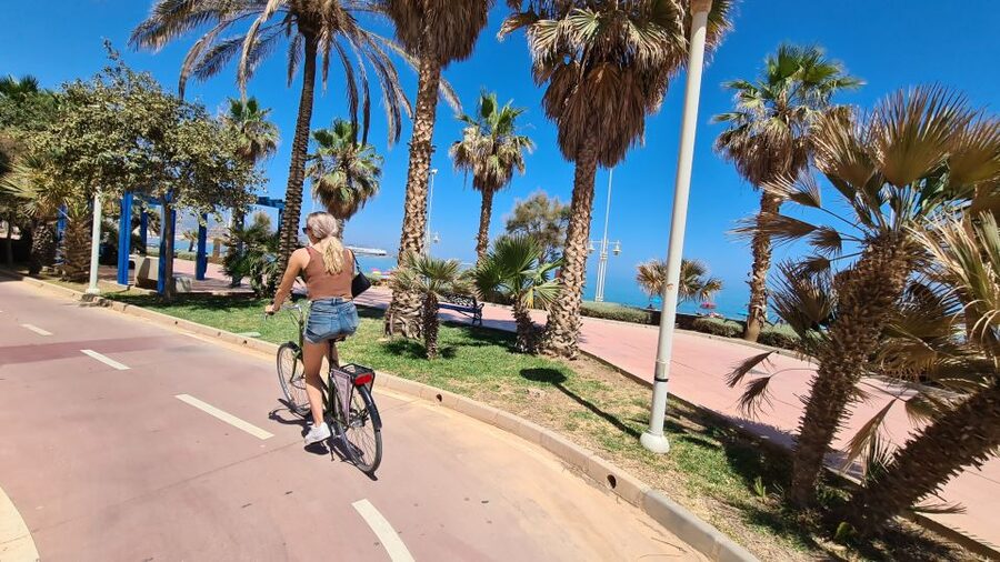 Malaga: City Bike Rental with Self-Guided Cycling Route - East along Malaga’s coast: fisherman neighborhoods to cliff tunnels