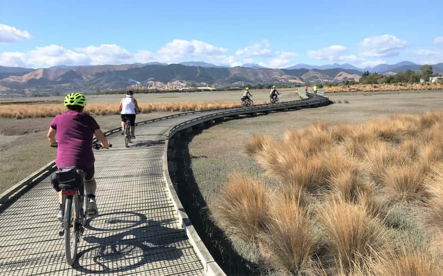 Nelson to Mapua: Full-Day Cycling Self-Guided Adventure - Coastal views and boardwalk breaks near Waimea