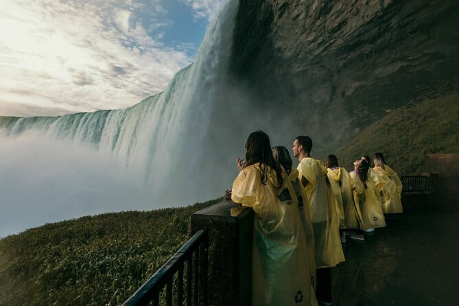 Niagara: Behind The Falls, Skylon Tower Ticket & Tesla Audio Tour - Journey Behind The Falls: 125-Foot Descent, Tunnel Views, and a Reality Check