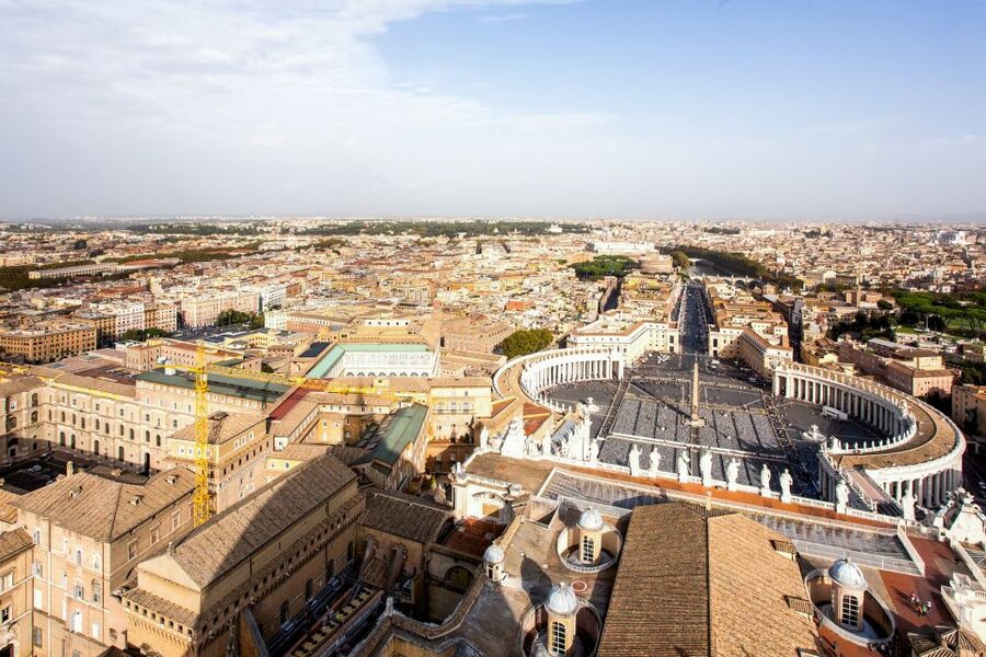Rome: St. Peter's Basilica & Dome Entry Ticket & Audio Tour - Panoramic Rome from above: Colosseum, Pantheon, and Castel Sant’Angelo