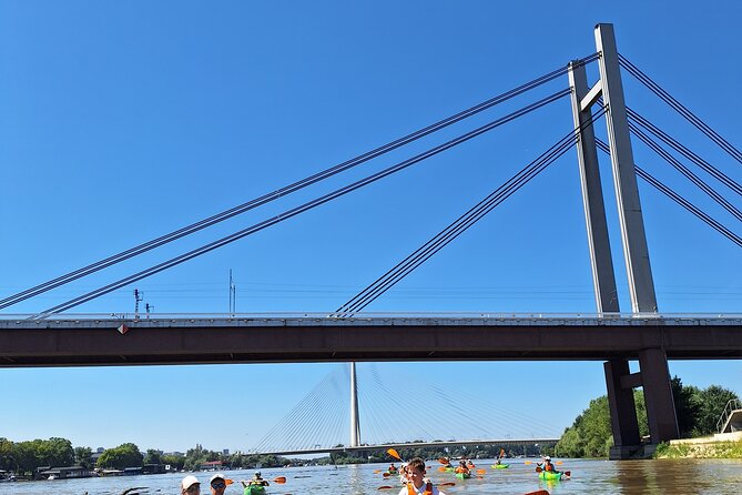Self-guided kayak tour in Belgrade - Stop 2: Zemun from the water and Gardoš tower’s waterline look
