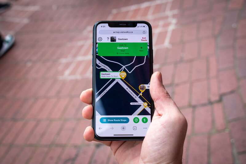 Vancouver: Self-Guided Smartphone Walking Tour of Gastown - How VanWalks Works on Your Phone (No App Download Required)