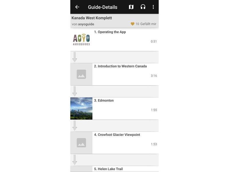 Western Canada Self-Driving Audio Guide English and German - Using the App Day-of: Playback Control and Smart Setup